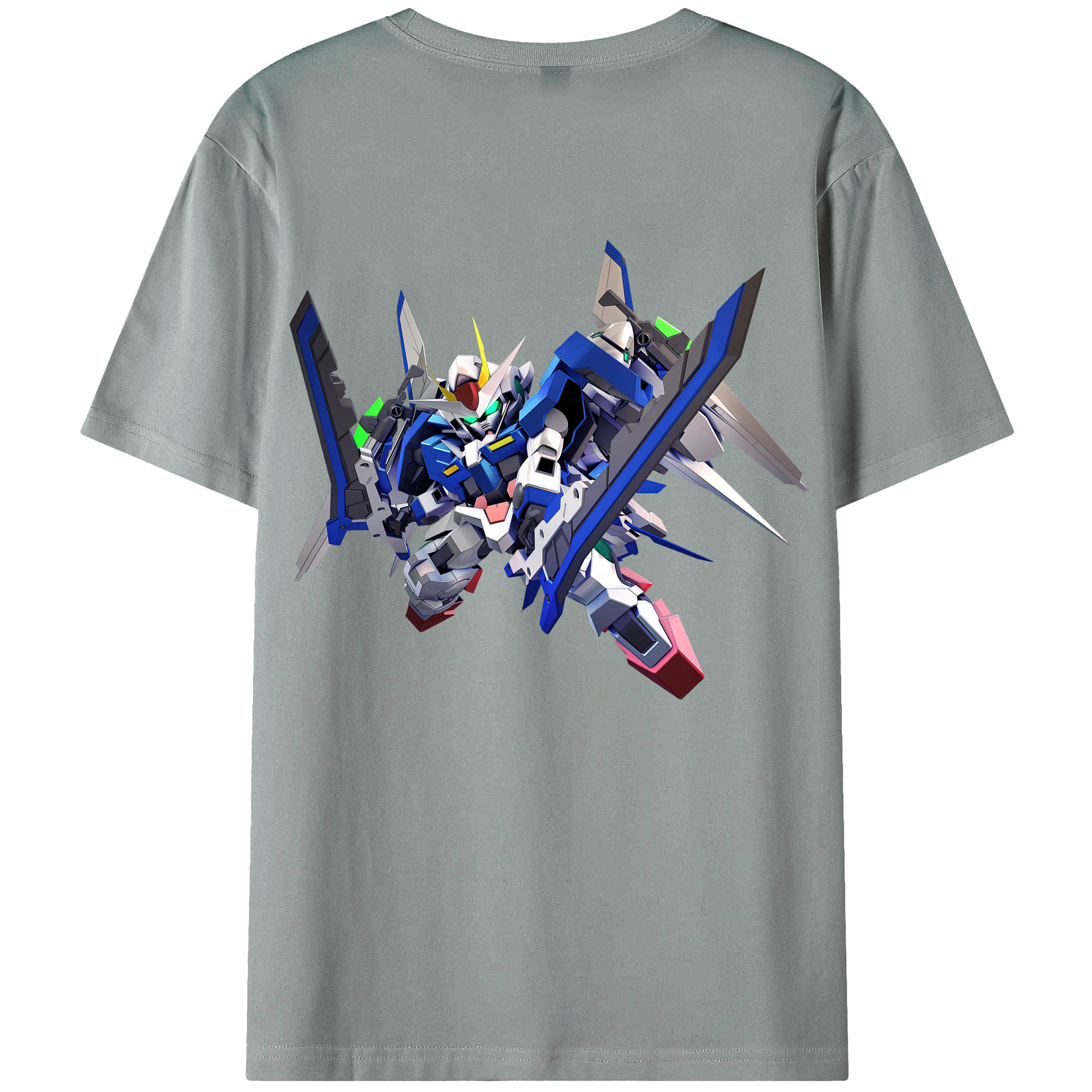 （画像用） 機動戦士ガンダム Mobile Suit Gundam 綿100％ メンズ半袖Tシャツ（バックプリント） 通気性